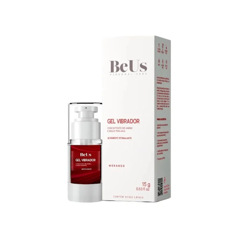 Gel Vibrador com Extrato de Jambu e Maca Peruana Sabor Morango 15g BeUs GEL VIBRADOR BEUS C/EXTRATO DE JAMBU E M