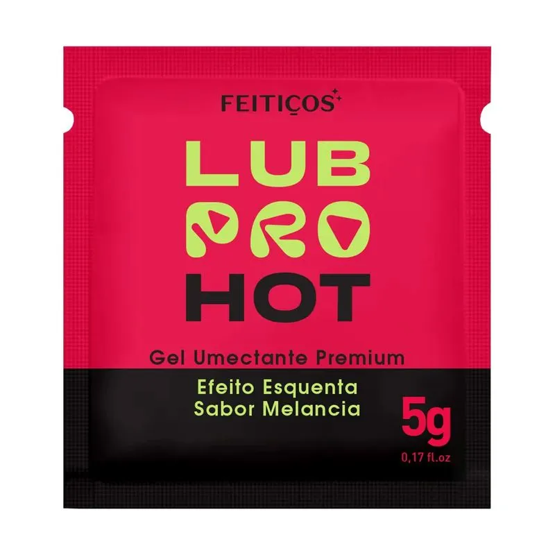 Sachê LubPro Hot Premium Lubrificante Efeito Quente com Sabor 5g Feitiços