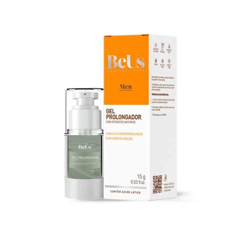 Gel Prolongador Men com Extratos Naturais 15g BeUs GEL PROLONGADOR BEUS C/EXTRATOS NATURAIS