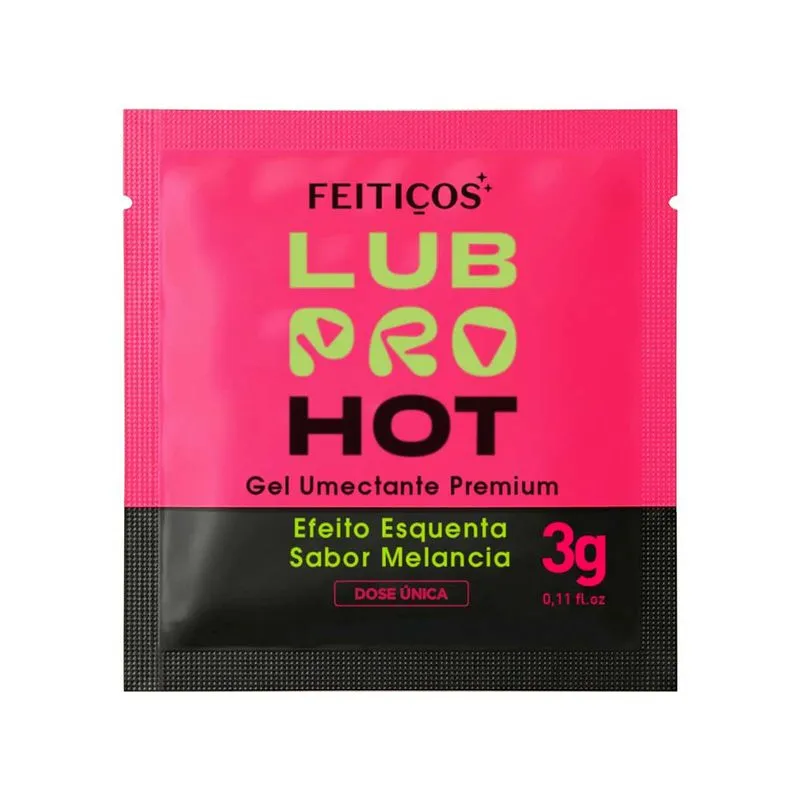 Sachê LubPro Hot Premium Lubrificante Efeito Quente com Sabor 3g Feitiços Aromáticos