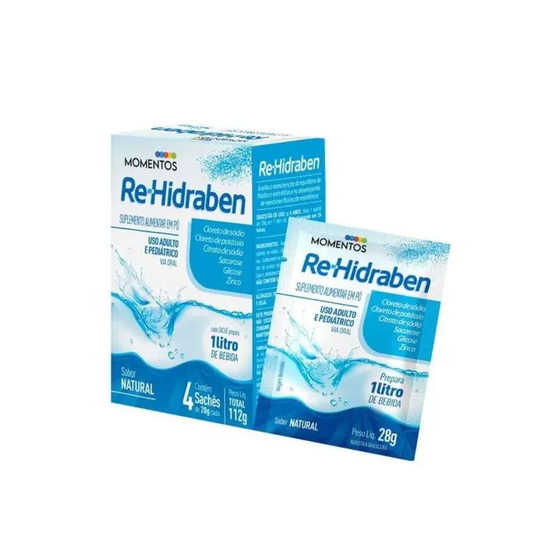 Re-Hidraben 28g 4 Sachês Sabor Natural Momentos RE-HIDRABEN 28G 4SACHES SABOR NATURAL