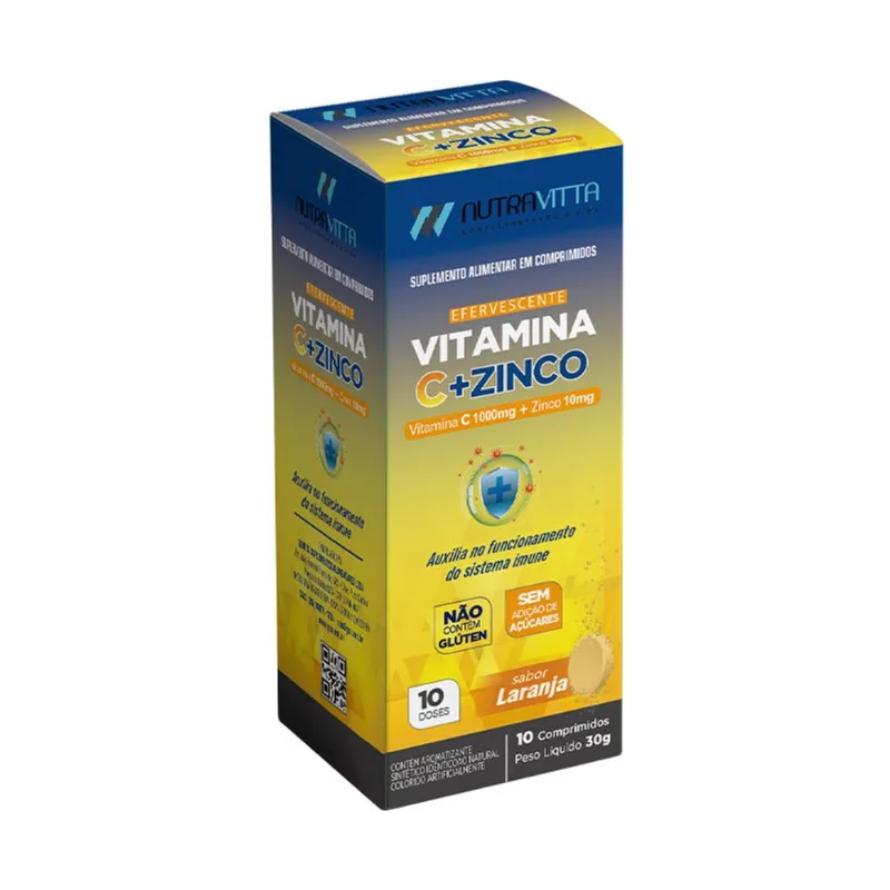 Vitamina C Nutravitta + Zinco Efervescente 10 Comprimidos Sorocaps NUTRA VITTA VITAMINA C EFEV 10CP ZINCO