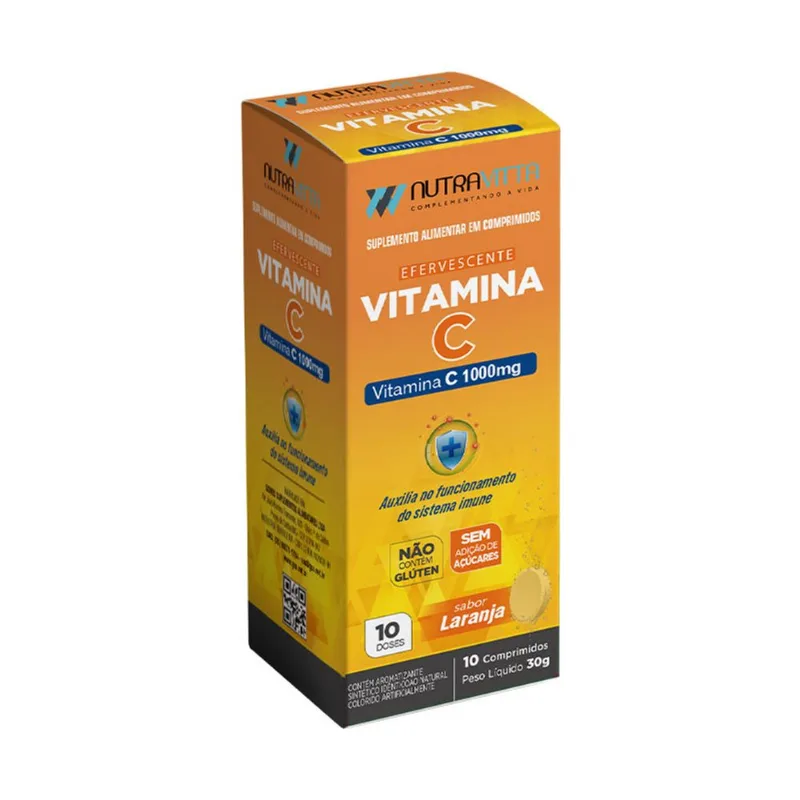 Vitamina C Nutravitta Efervescente 10 Comprimidos Sorocaps NUTRA VITTA VITAMINA C EFEV 10CP