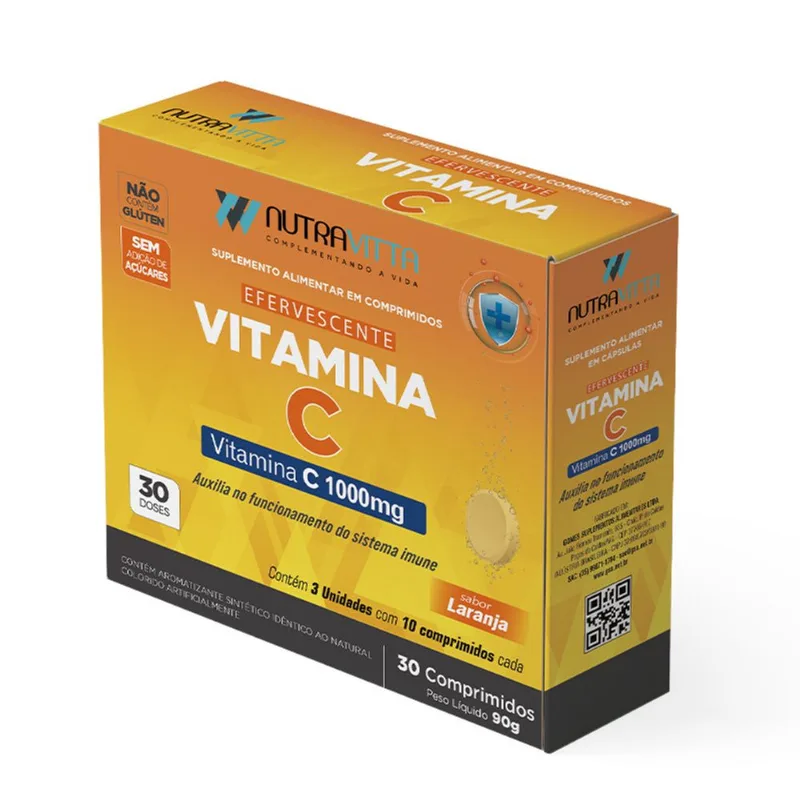 Vitamina C Nutravitta Efervescente 30 Comprimidos Sorocaps NUTRA VITTA VITAMINA C EFEV 30CP