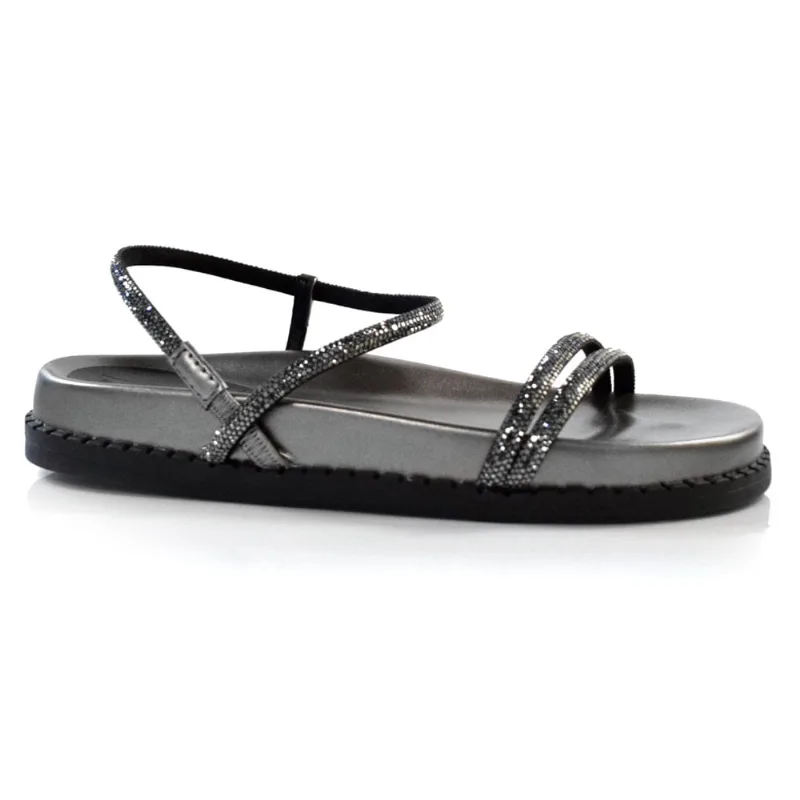 Sandália Flat Feminina Suzzara Prata 60015 39