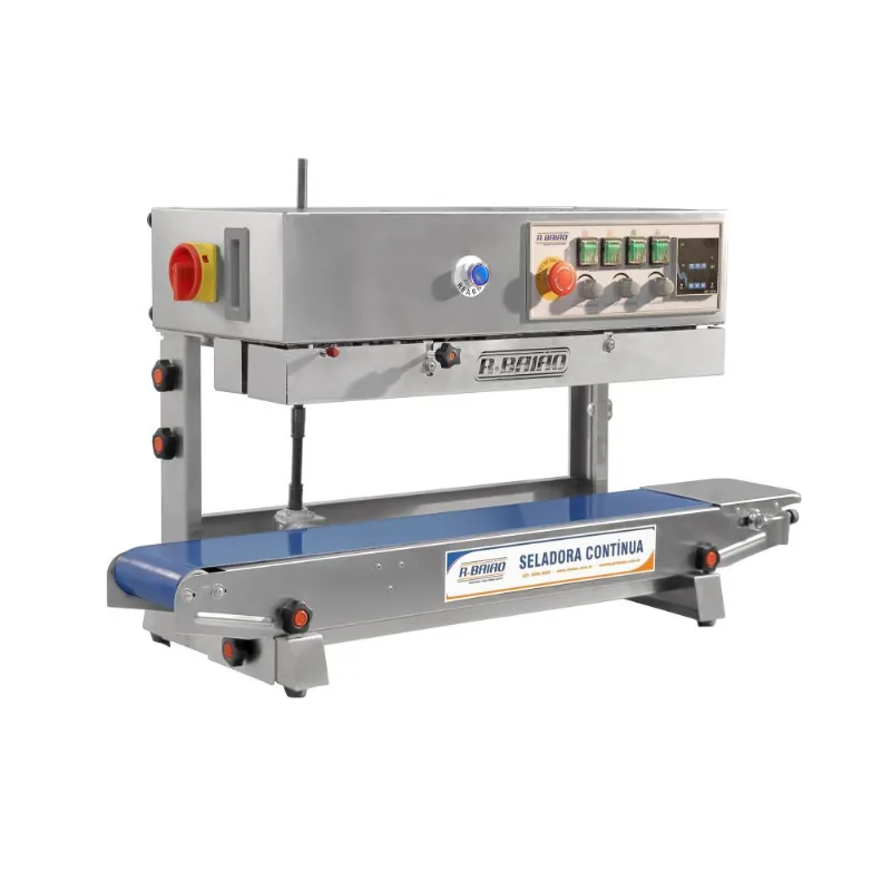 Seladora A Vácuo Automática Continua R. Baião Inox Com Datadora Horizontal E Vertical 220v Scd-900v