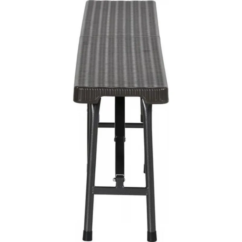 Banco Dobravel Marrom Rattan 4 Pessoas 180x43x25 Cm - Rattan
