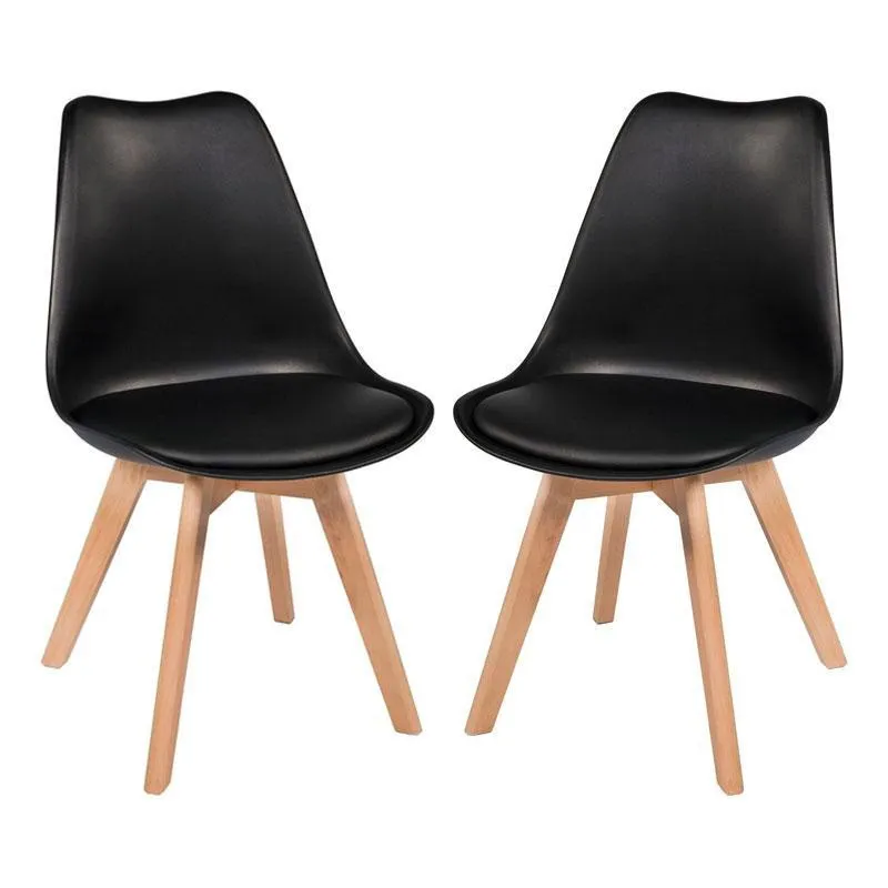 Kit 2 Cadeiras Leda Saarinen Wood Preta