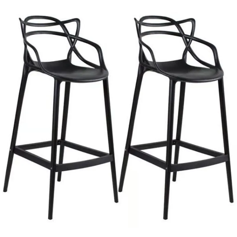Kit com 2 Banqueta baixa Masters Allegra - 66 cm - Preto
