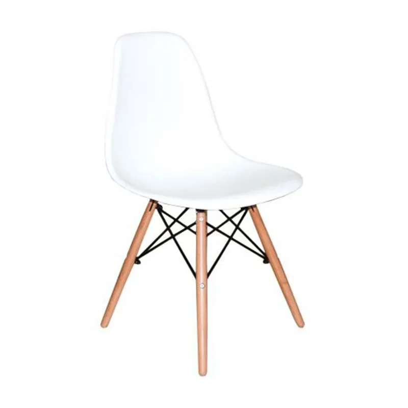 Cadeira Charles Eames Eiffel DKR Wood Cozinha Jantar Branca