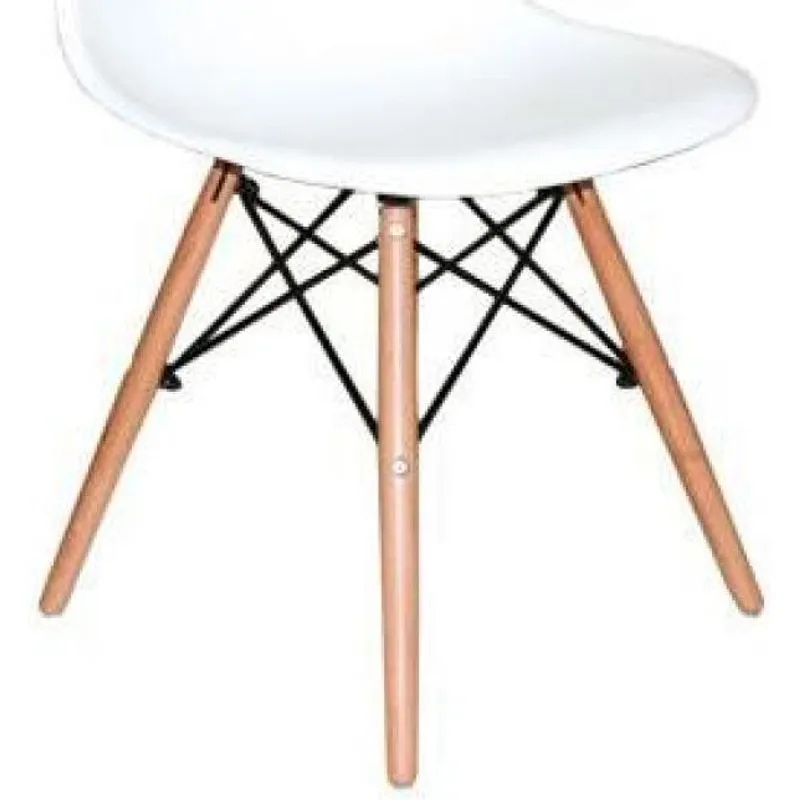 Cadeira Charles Eames Eiffel Madeira Branca
