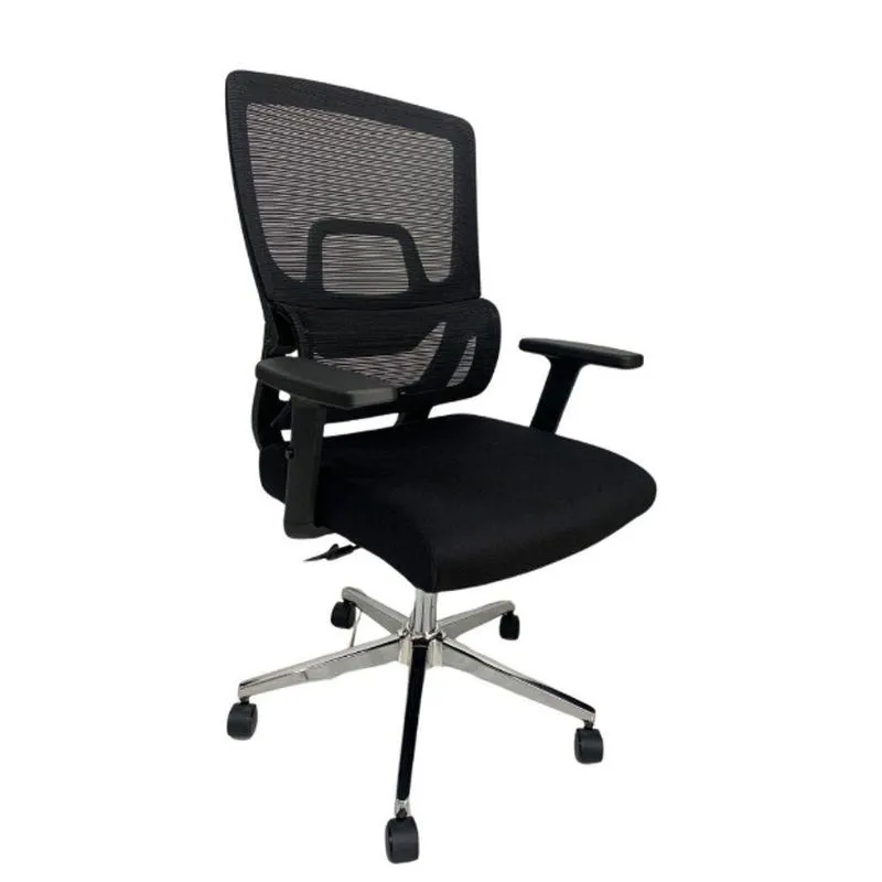 Cadeira De Escritório Presidente Home Office Ergonômica Com Tela Mesh Reclinável Premium Preto