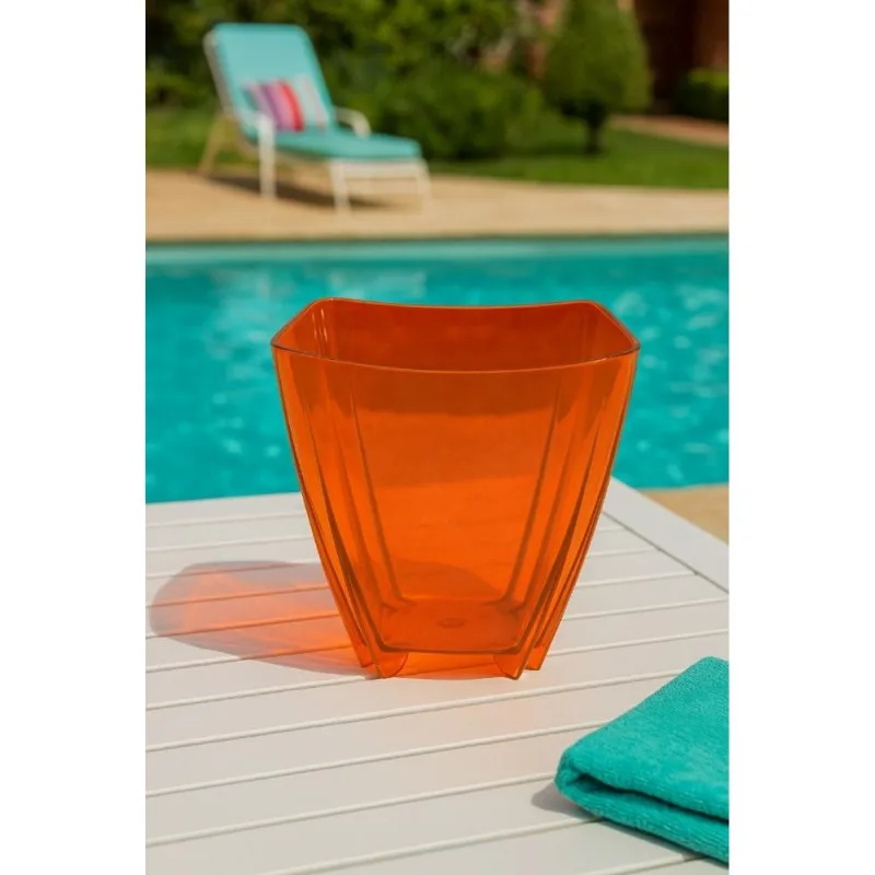 Champanheira Laranja 5L Translúcida Balde de Gelo Cachepô