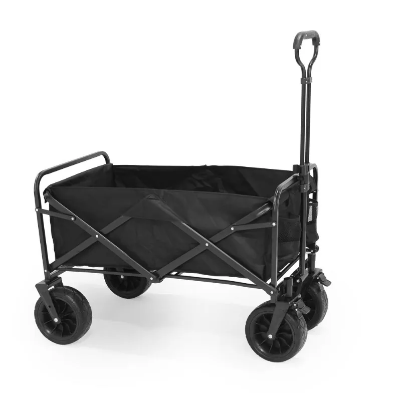 Carrinho De Carga Portátil Dobrável De Camping Robusto - Preto