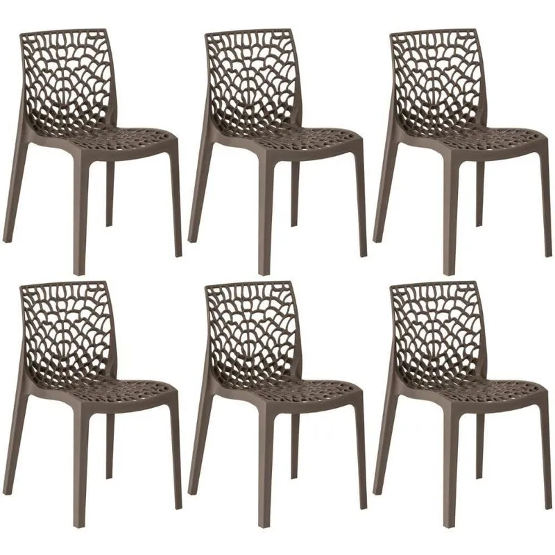 Kit 6 Cadeiras De Jantar Gruvyer Design Em Polipropileno - Fendi