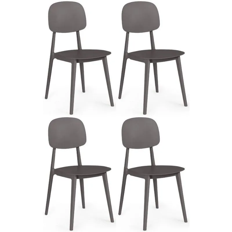 Kit 4 Cadeiras Itália Para Sala/cozinha Em Polipropileno - Cinza