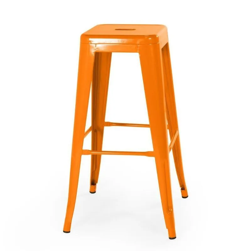 Banqueta Tolix 76 Cm Iron - Design - Laranja