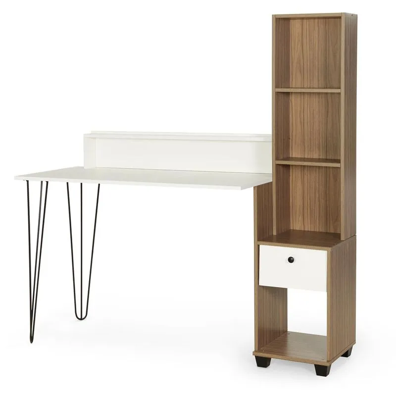 Escrivaninha Para Quartos Com Nichos Hairpin - Branco