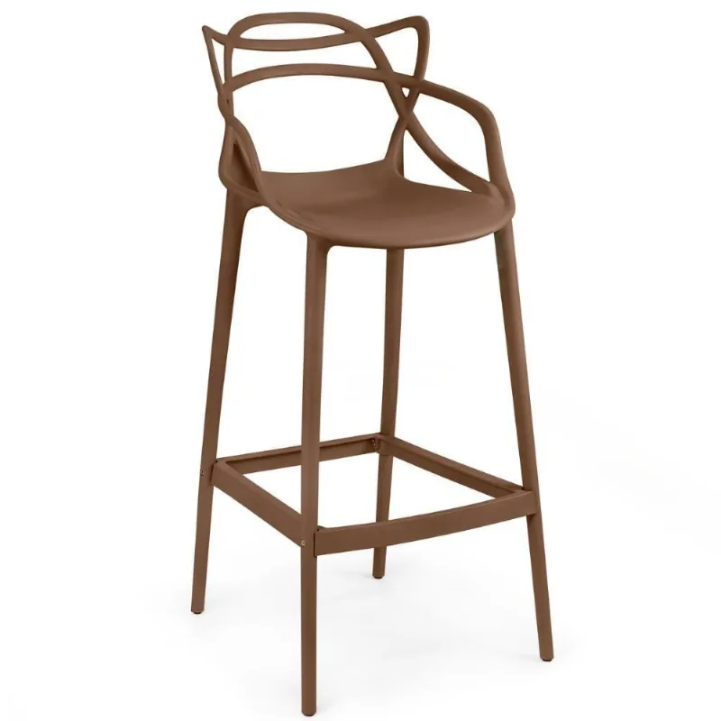 Banqueta Alta Allegra Design Cozinha/bancada - Marrom
