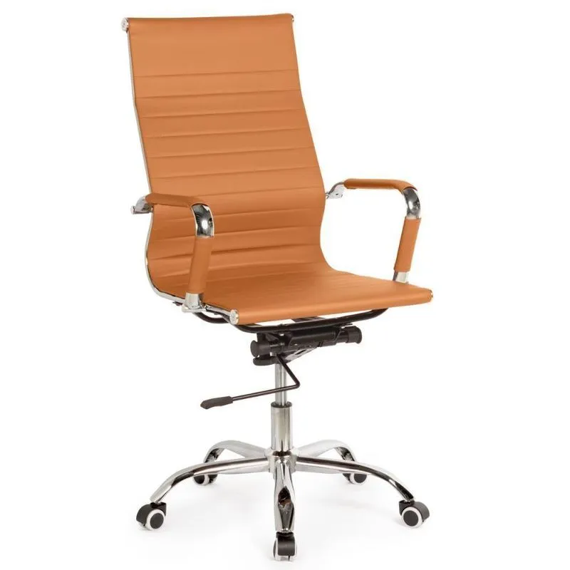 Cadeira De Escritório Esteirinha Giratória Com Relax - Marrom