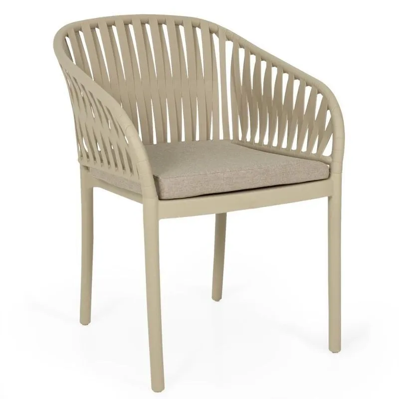 Cadeira Estofada Design Riva Em Polipropileno - Nude
