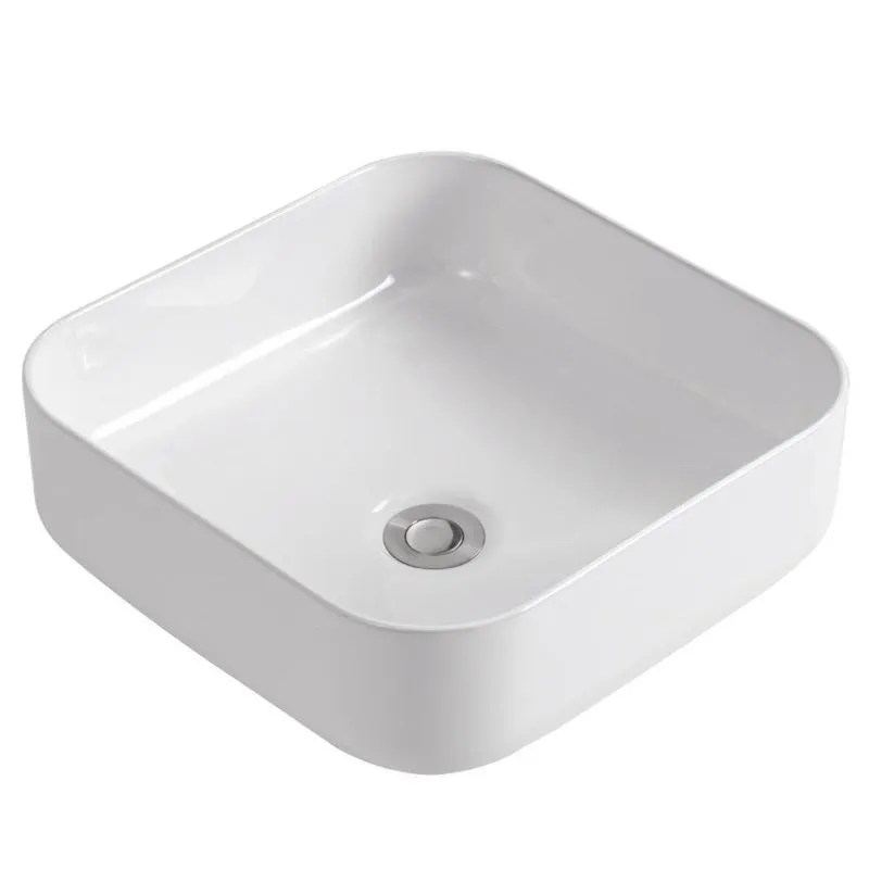 Cuba Pia De Apoio Quadrada Para Banheiro/lavabo 38x38cm Mônaco Zagonel Louças - Sem Deck - Branco
