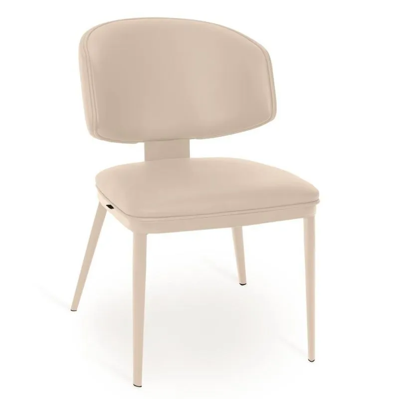 Cadeira De Jantar Estofada Siena Estrutura Em Aço Pu Nude Magazine Decor
