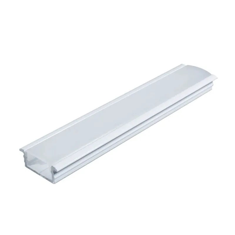 Perfil De Led Embutir Em Alumínio Com Difusor 22mmx8mm Cor Branco Metragem 2m
