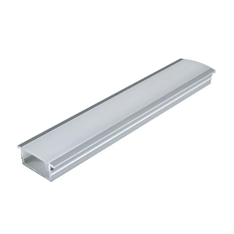 Perfil De Led Embutir Em Alumínio Com Difusor 22mmx8mm Cor Natural Fosco Metragem 3m
