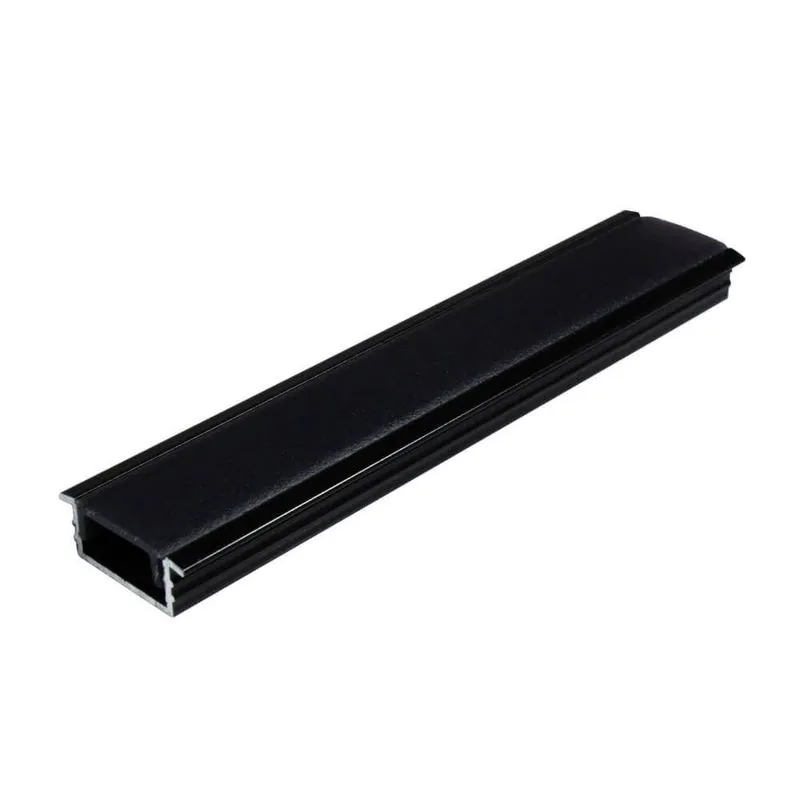Perfil De Led Embutir Em Alumínio Com Difusor 22mmx8mm Cor Preto Metragem 3m