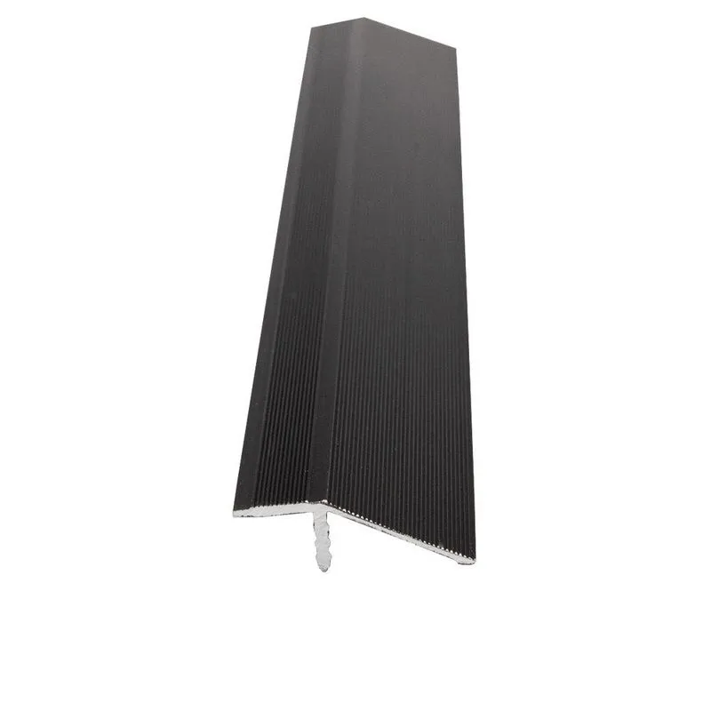Perfil Redutor Metálico Sem Base Para Piso Laminado 7mm - Homeney Cor Preto Metragem 3m