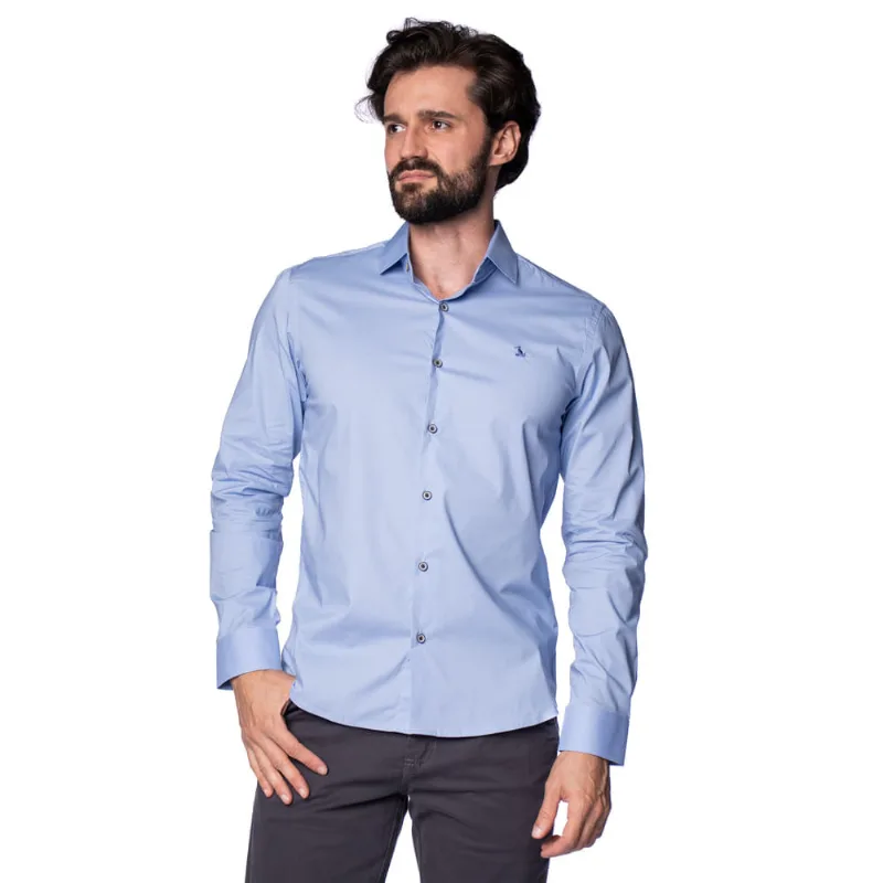 Camisa Masculina Amil Slim Aglow Manga Longa Marinho - 2