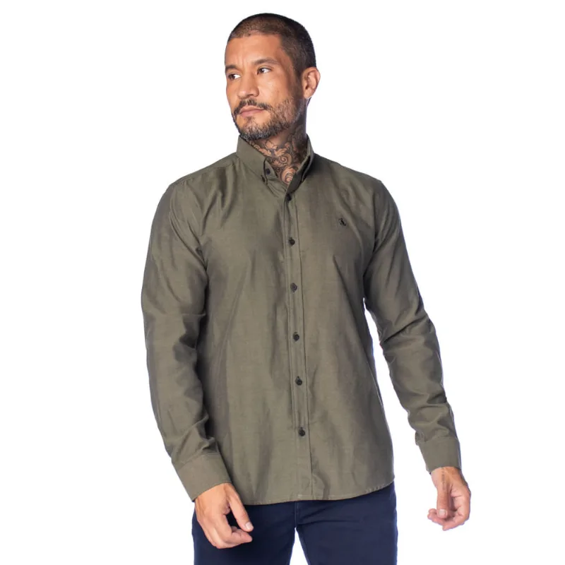 Camisa Masculina Amil Comfort Vesper Caimento Elegante Verde - 5