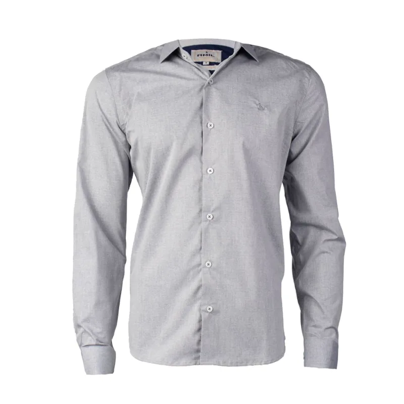 Camisa Masculina Amil Manga Longa Cinza - 3