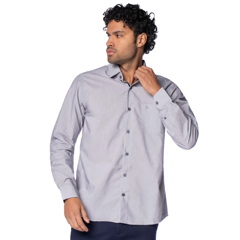 Camisa Masculina Amil Manga Longa Comfort Dratini Cinza - 2
