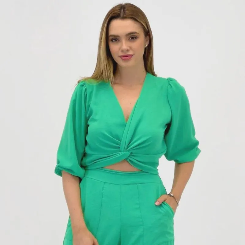 Cropped Dink Manga 3/4 Feminino