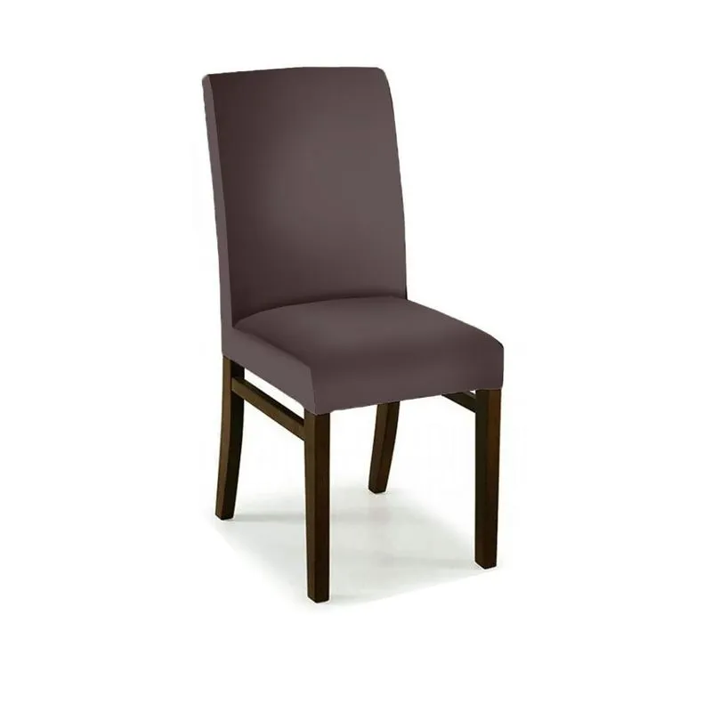 04 Capas Cadeira Jantar Malha Gel Com Elástico - Marrom