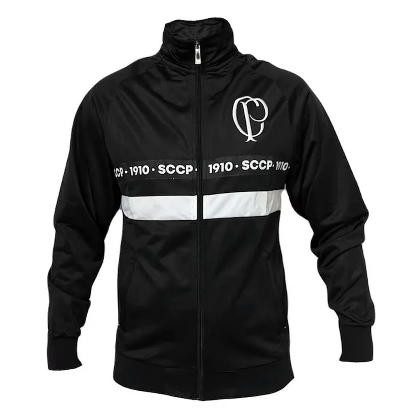 Jaqueta Trilobal Tape Corinthians Masculina - Preto e Branco