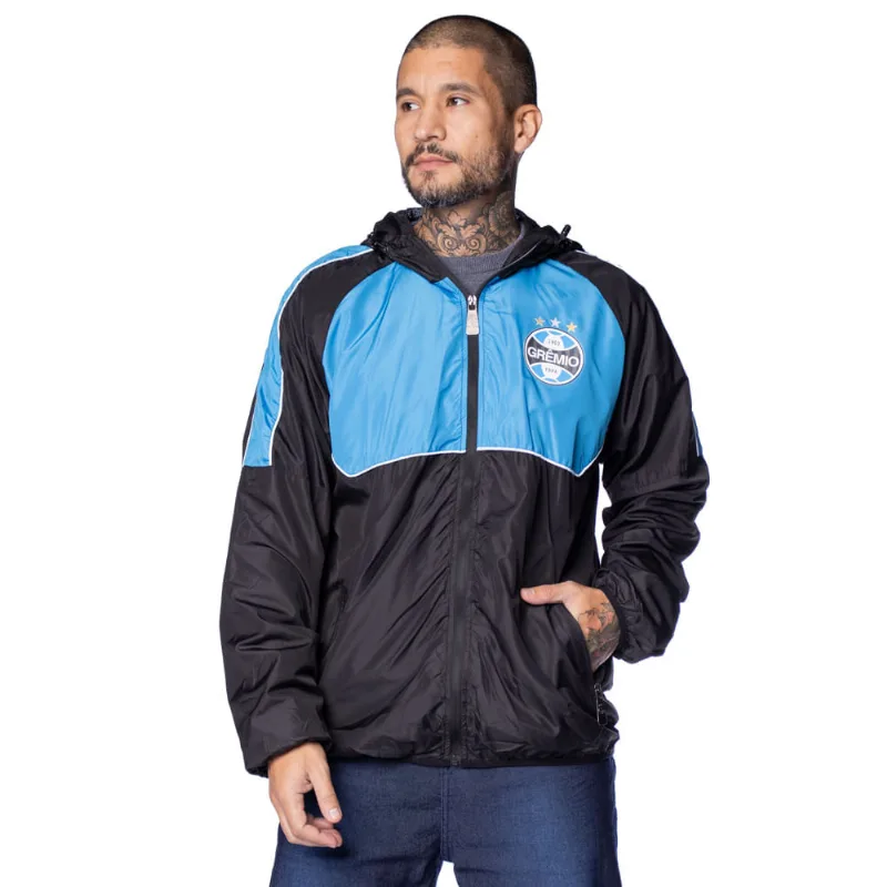 Corta Vento Masculino Legend Grêmio Preto/Azul - GG