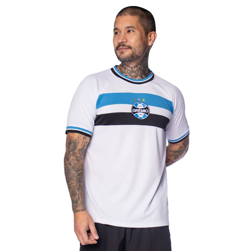 Camiseta Masculina Grêmio Lotus Orion Listra Tricolor Branco - M