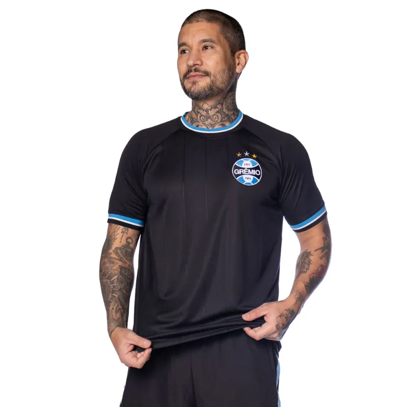 Camiseta Masculina Grêmio Lotus Ace Escudo Bordado - 3G