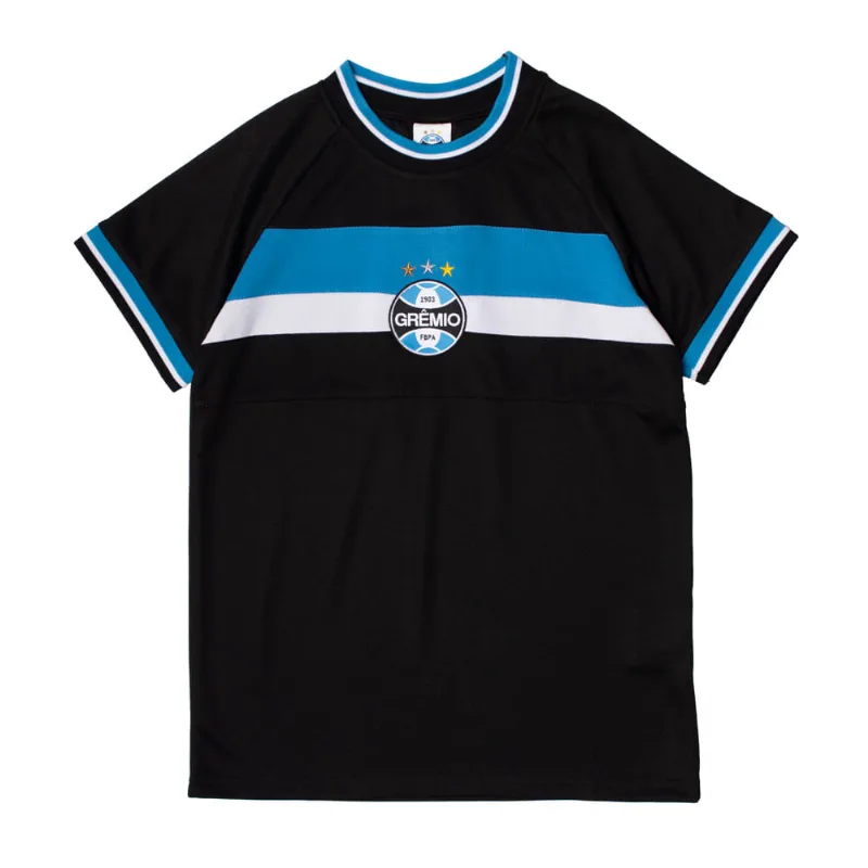 Camiseta Juvenil Lotus Grêmio Orion Malha Leve Preto/Azul - 4