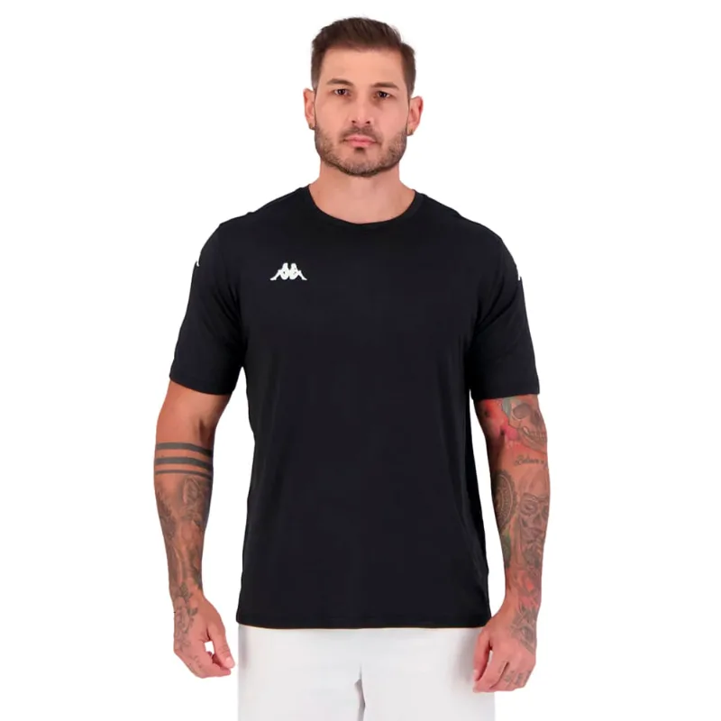 Camiseta Masculina Kappa Lawson Esportiva Preto/Branco - P