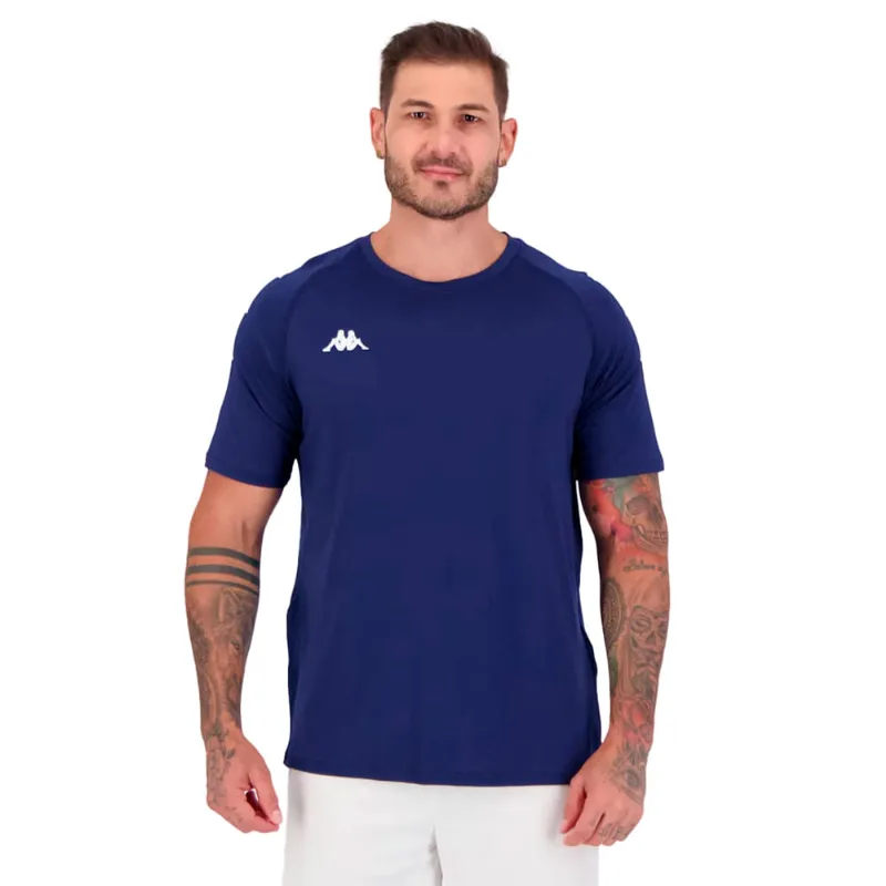 Camiseta Masculina Kappa Garret Regular Fit Marinho/Branco - M