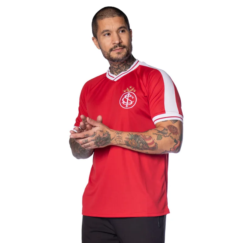 Camiseta Masculina Inter Lotus Victory Escudo Retrô Vermelh - P