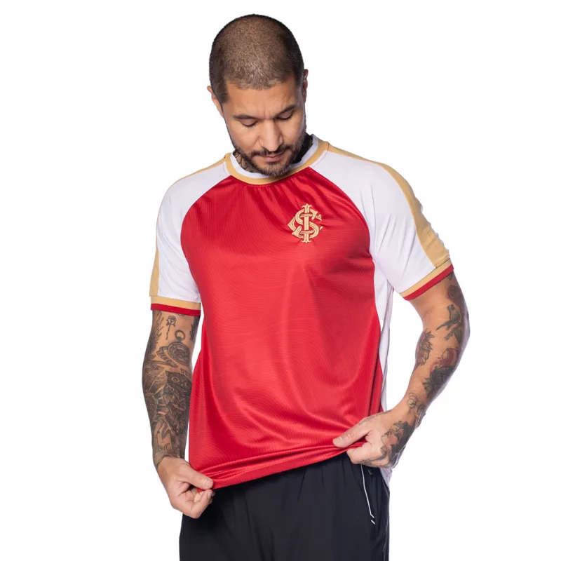 Camiseta Masculina Inter Lotus Goldy Escudo Bordado Vermelha - P