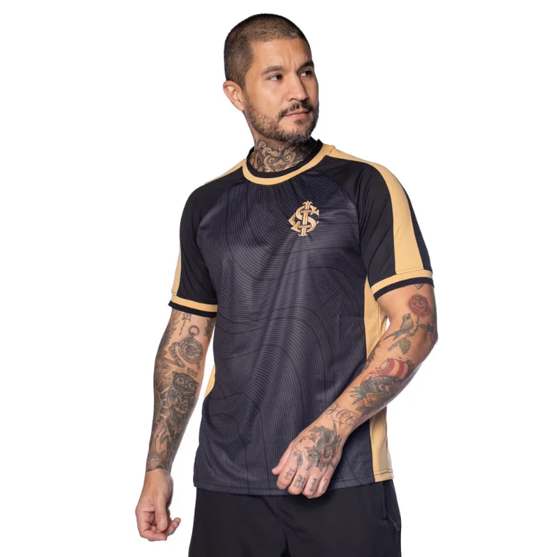 Camiseta Masculina Inter Lotus Goldy Escudo Bordado Preto - P