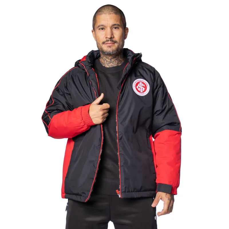 Jaqueta Parka Lotus Masculina Inter Brasão Preto/Vermelho - G