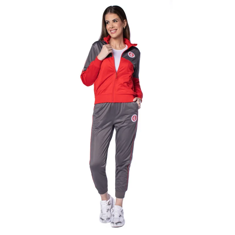 Agasalho Feminino Lotus Inter Insert 26 Vermelho/Cinza - M