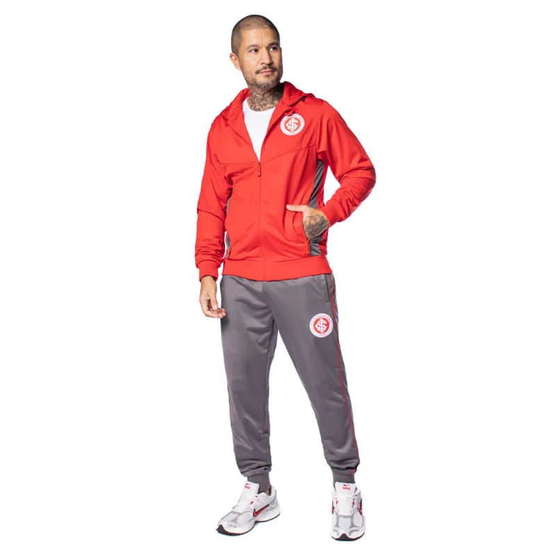 Agasalho Masculino Lotus Inter Hood 26 Vermelho/Cinza - P